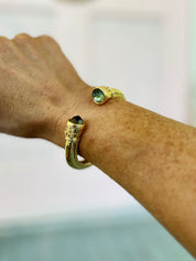 Jewel End Antique Cuff Bracelet- Black Diamond
