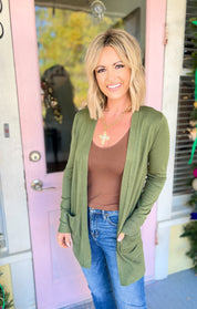 The Montecito Cardigan - Olive