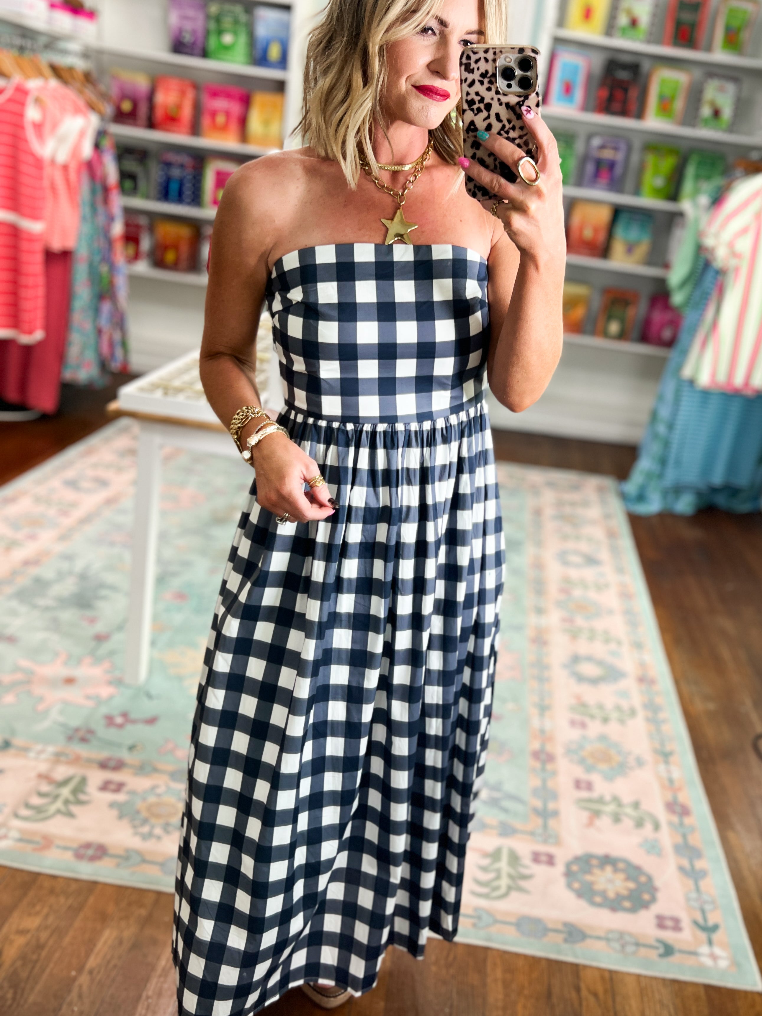 Elegance Unfolded Strapless Midi Dress