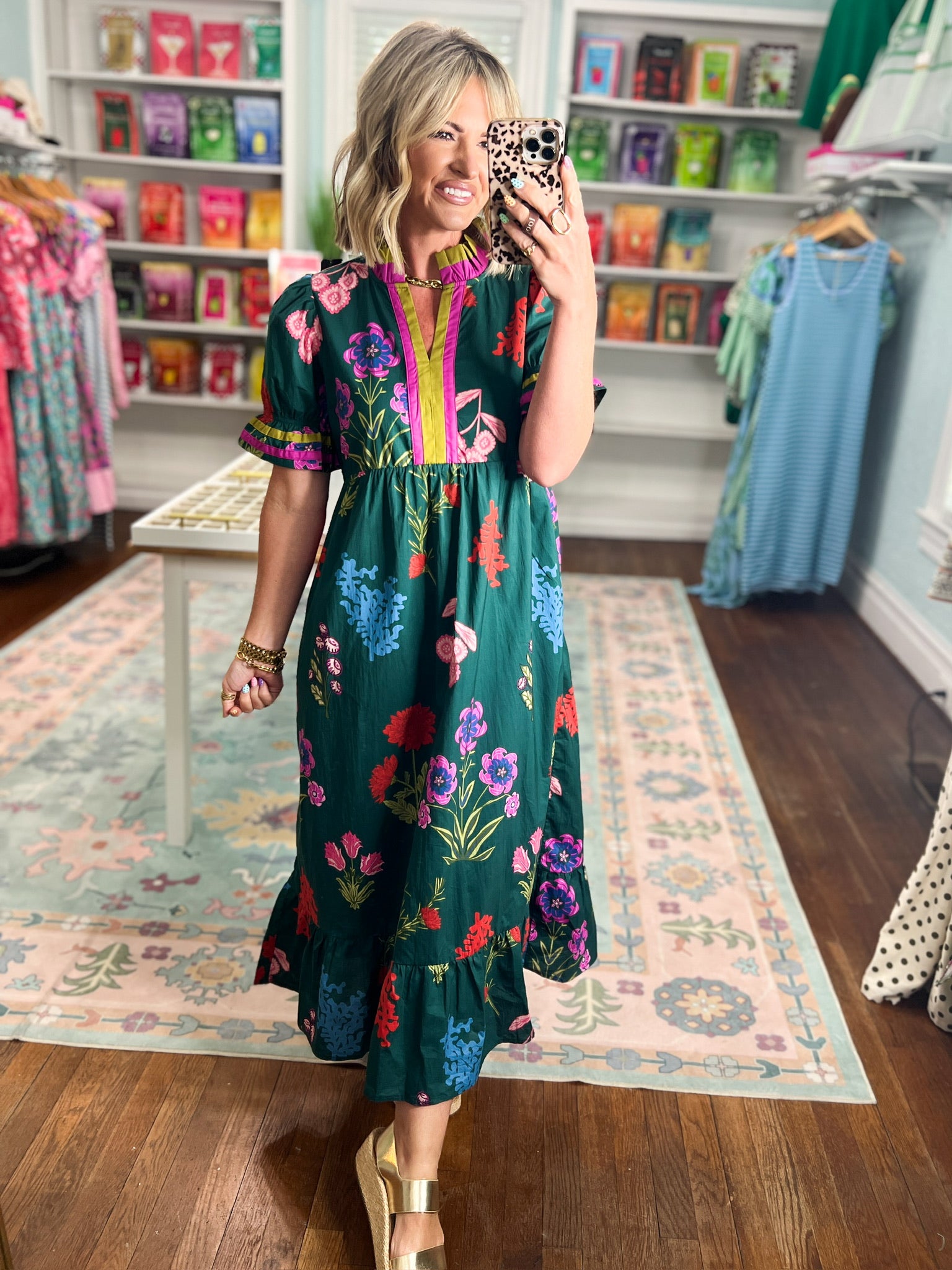 Front Porch Petals Floral Midi Dress