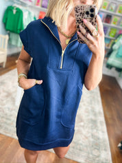 Stay On Your Mind Mini Dress - Navy