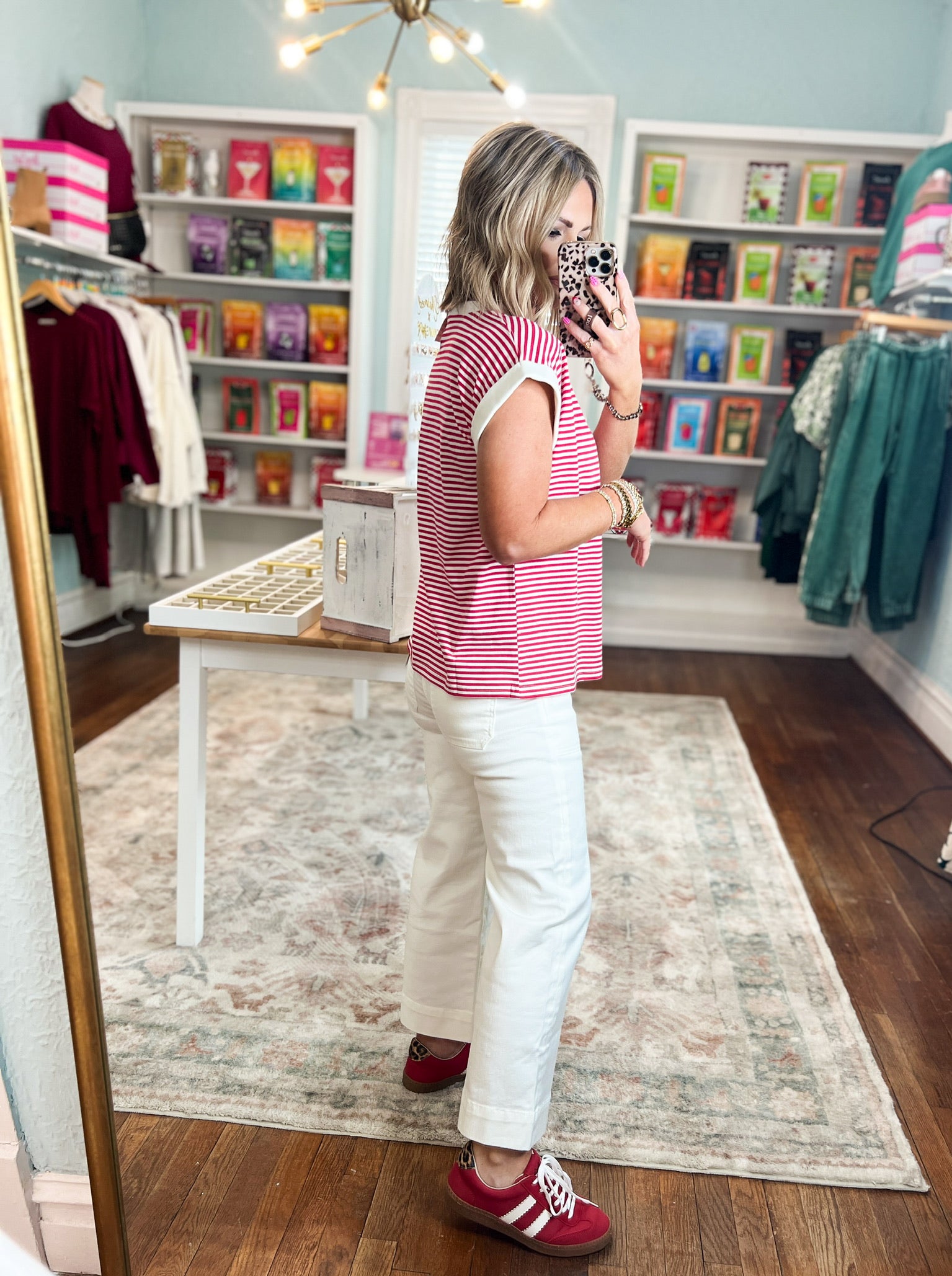 All You Need Stripe Top - Ruby