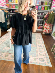 Midnight Pleated Blouse