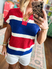 Weekend Flow Color Block Sweater Top