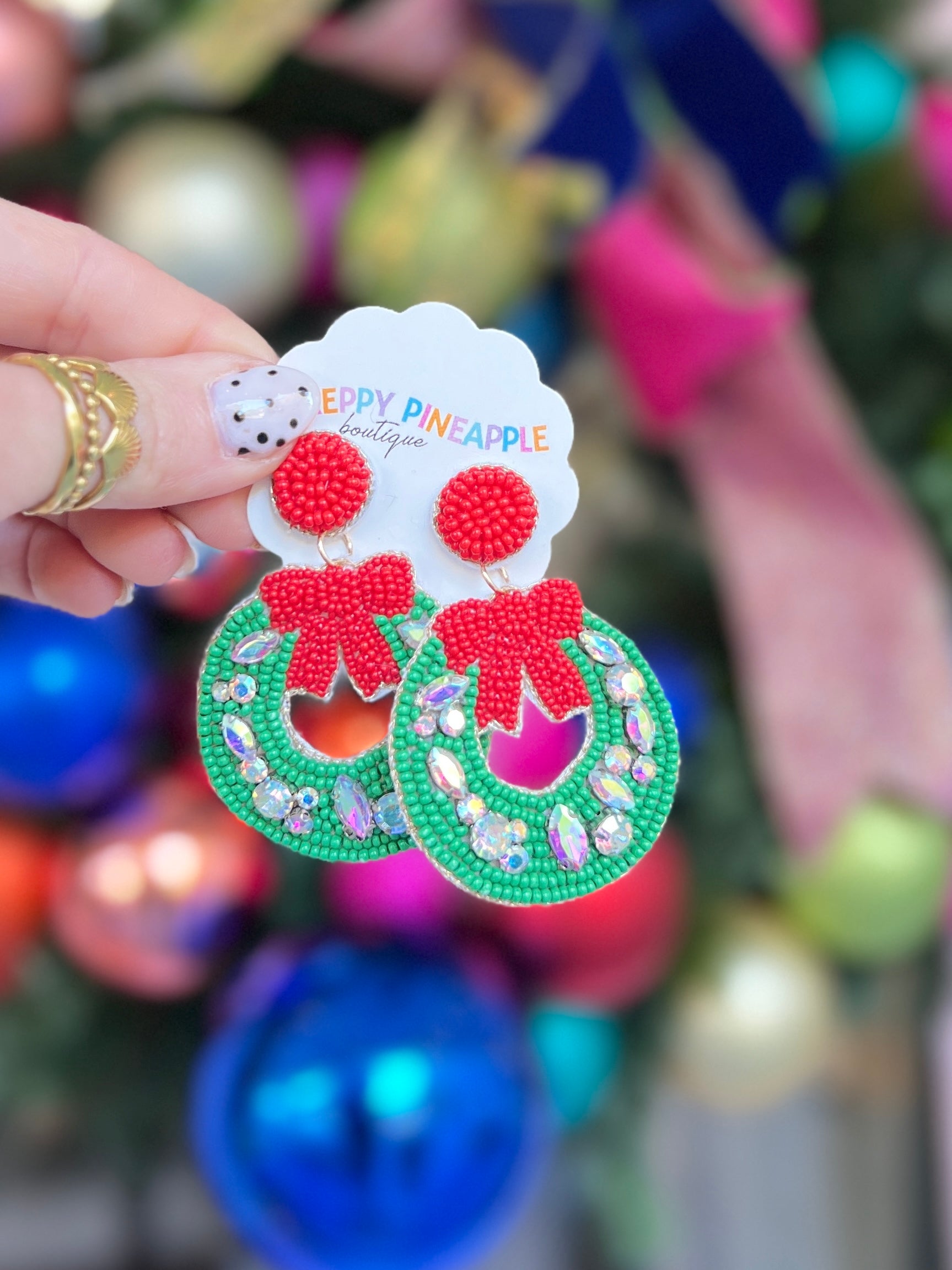 Beaded Wreath Earrings