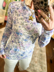 Spring Dress It Up Mesh Tops - Lavender Floral