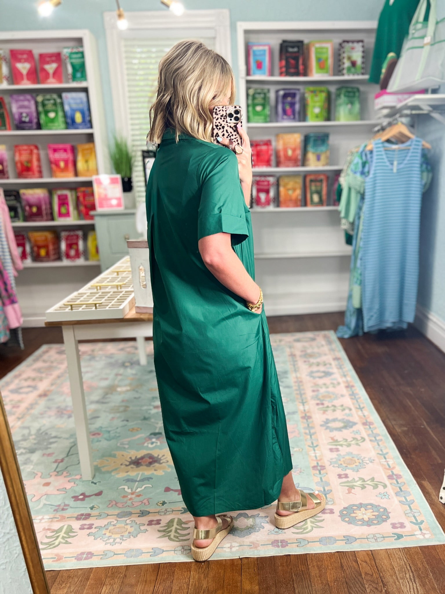 Everywhere Together Midi Dress - Hunter Green