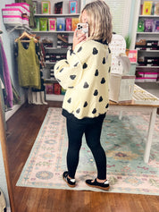 Reversible Boo Printed Fleeced French Terry Mock Neck Sweatshirt