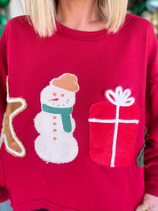 Holiday Vibe Christmas Patchwork Sweatshirt