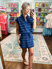 Light and Breezy Stripe Sleeveless TOP - Navy
