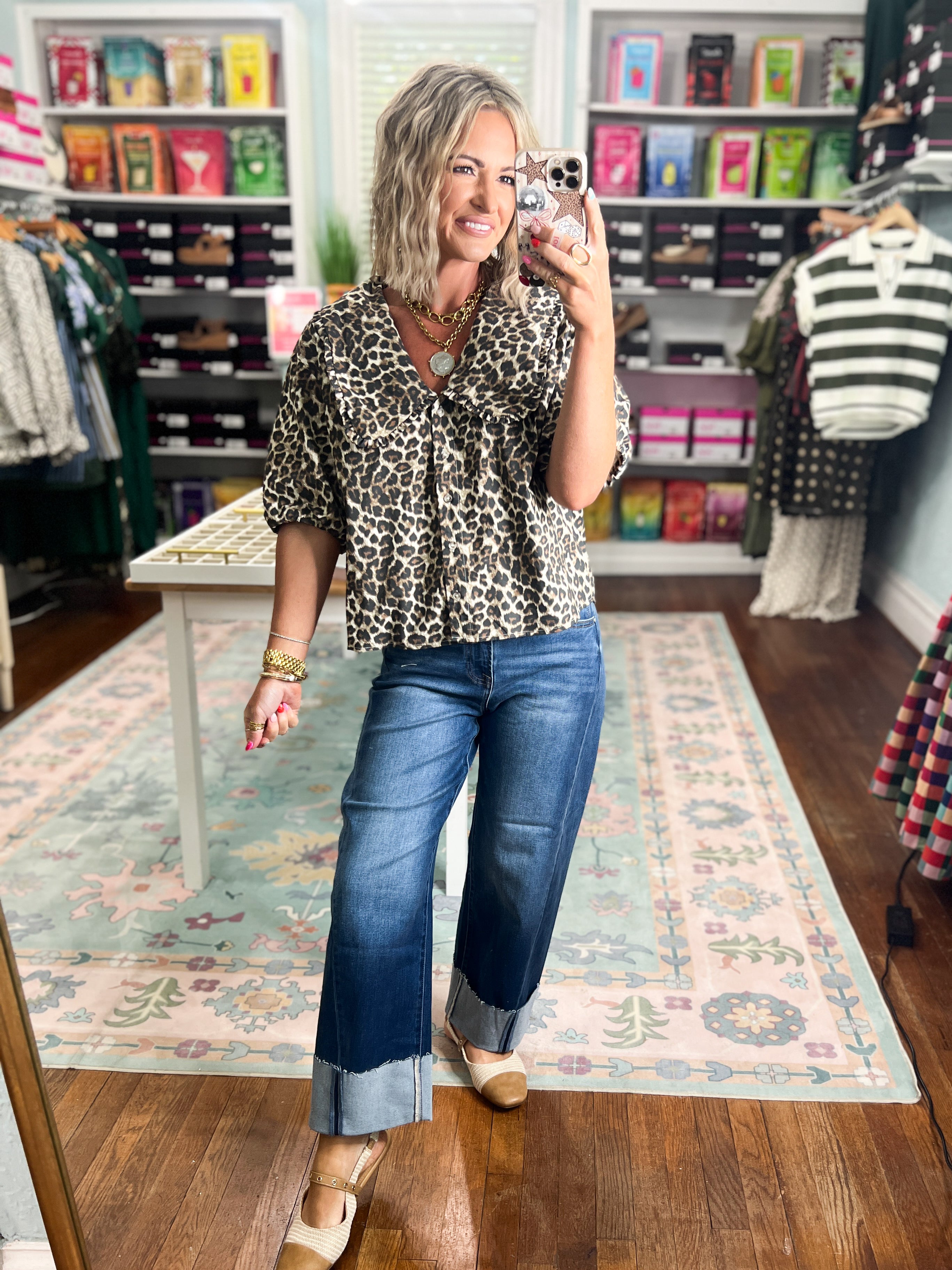 Feeling Fun Leopard Print Blouse