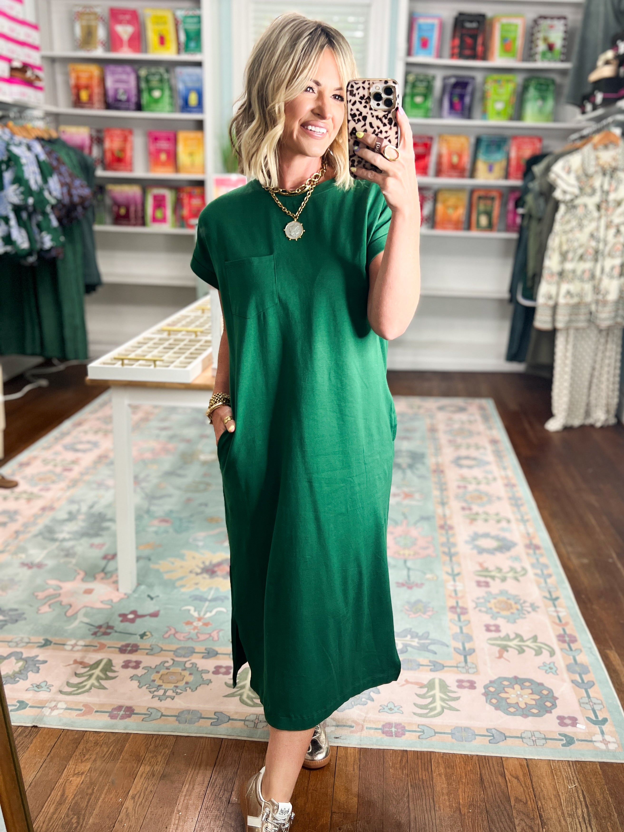 A Clear Mind Midi Dress - Dk. Green