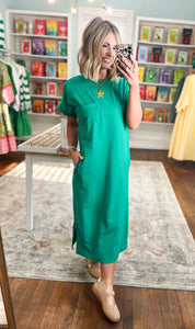A Clear Mind Midi Dress - Kelly Green