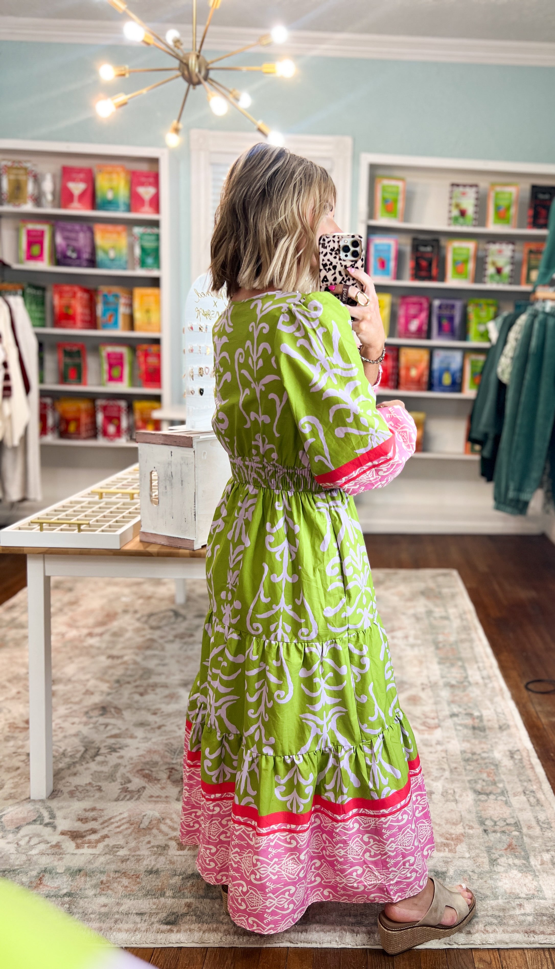 Way Back When Border Printed Dress