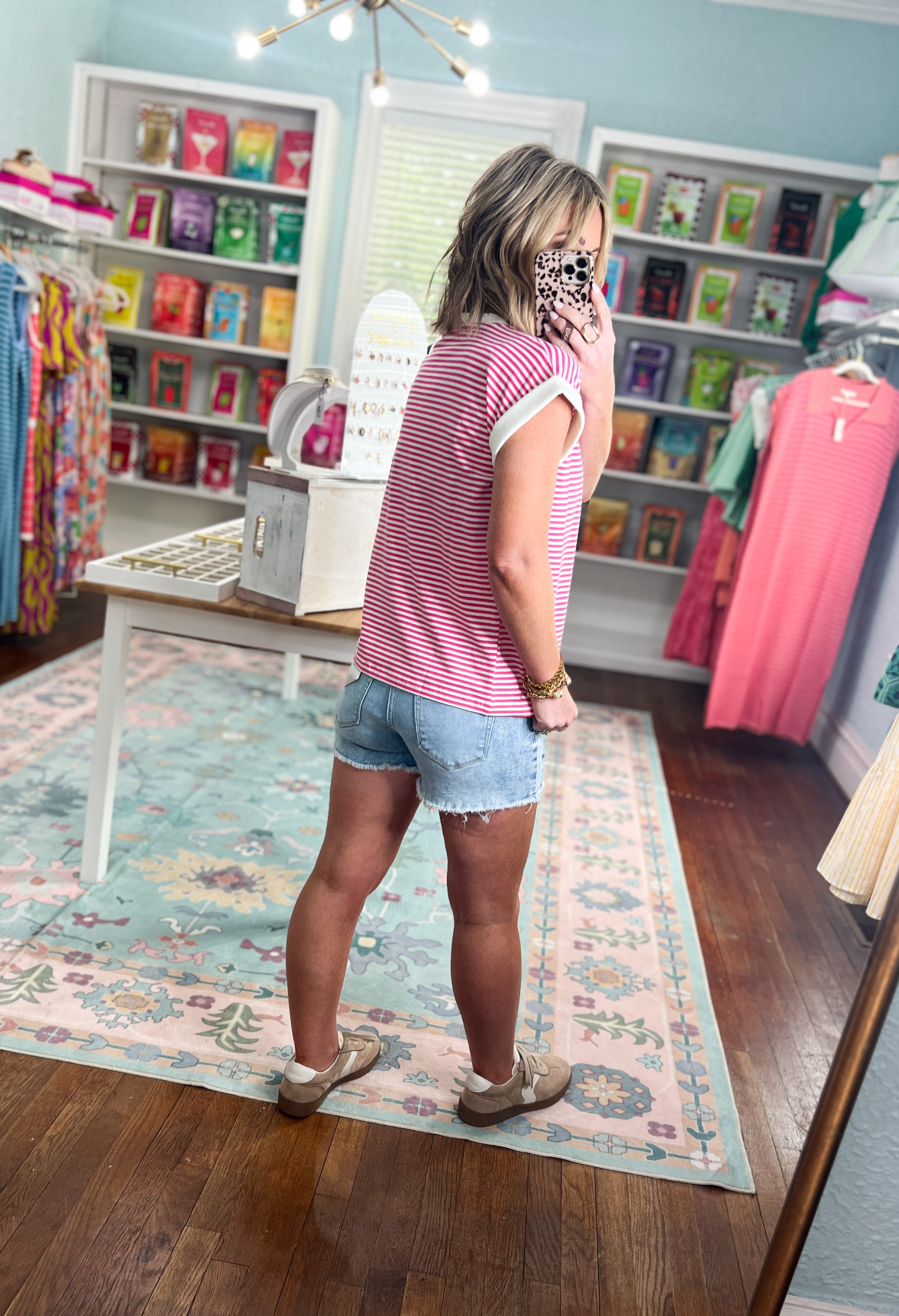 All You Need Stripe Top - Hot Pink