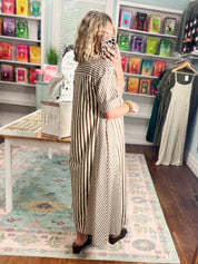 Mocha Charm Stripe Dress