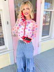 Valentines Dress It Up Mesh Top - Candy Hearts