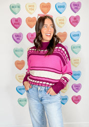 Beautiful As You Cable Knit Sweater - Pink Berry