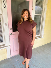 Perfect For You Midi Dress - Mahogany