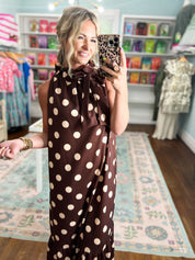 Pretty in Polka Maxi Dress - Brown/Ivory