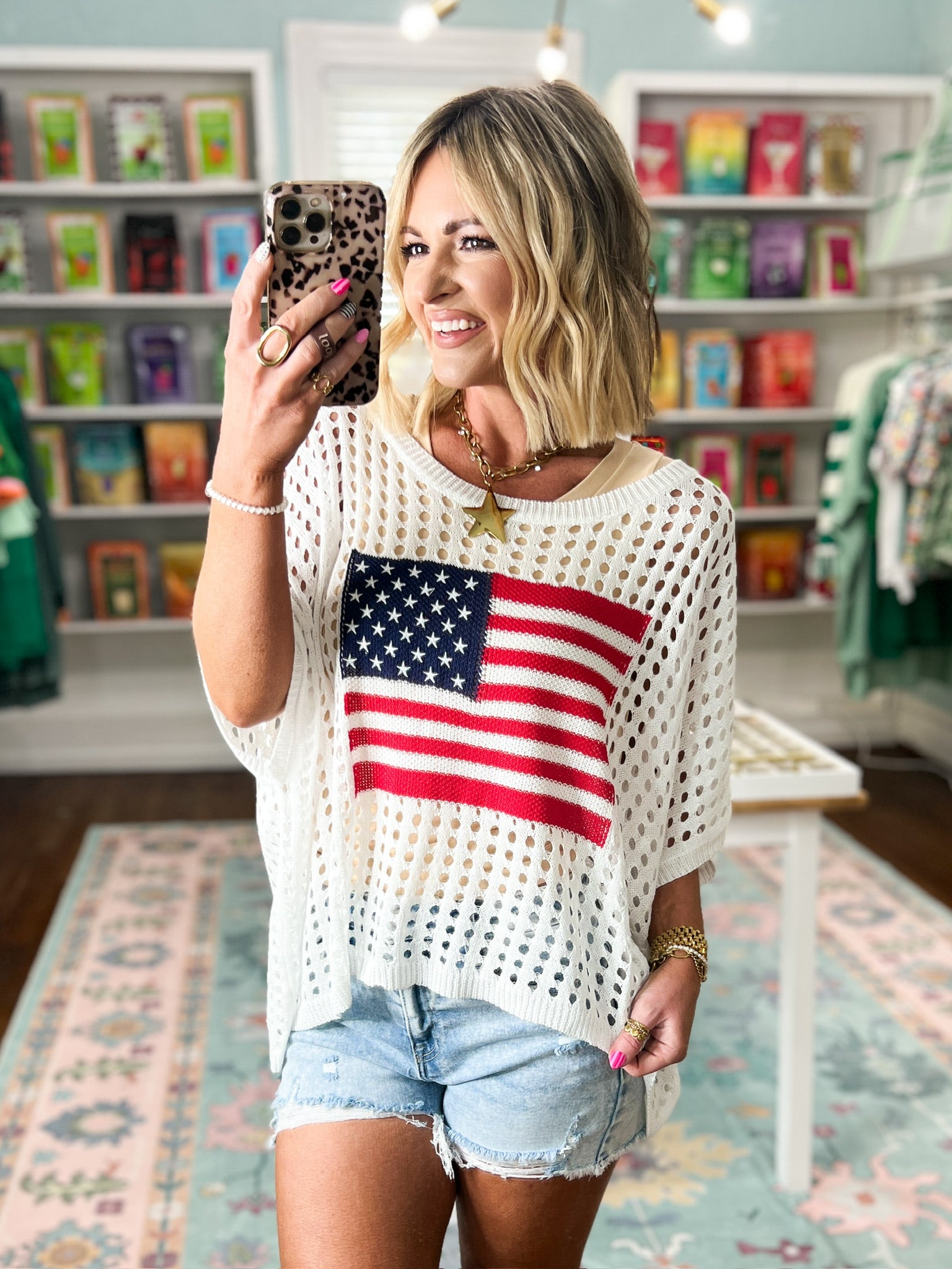 Star Spangled Style Knit Sweater Top