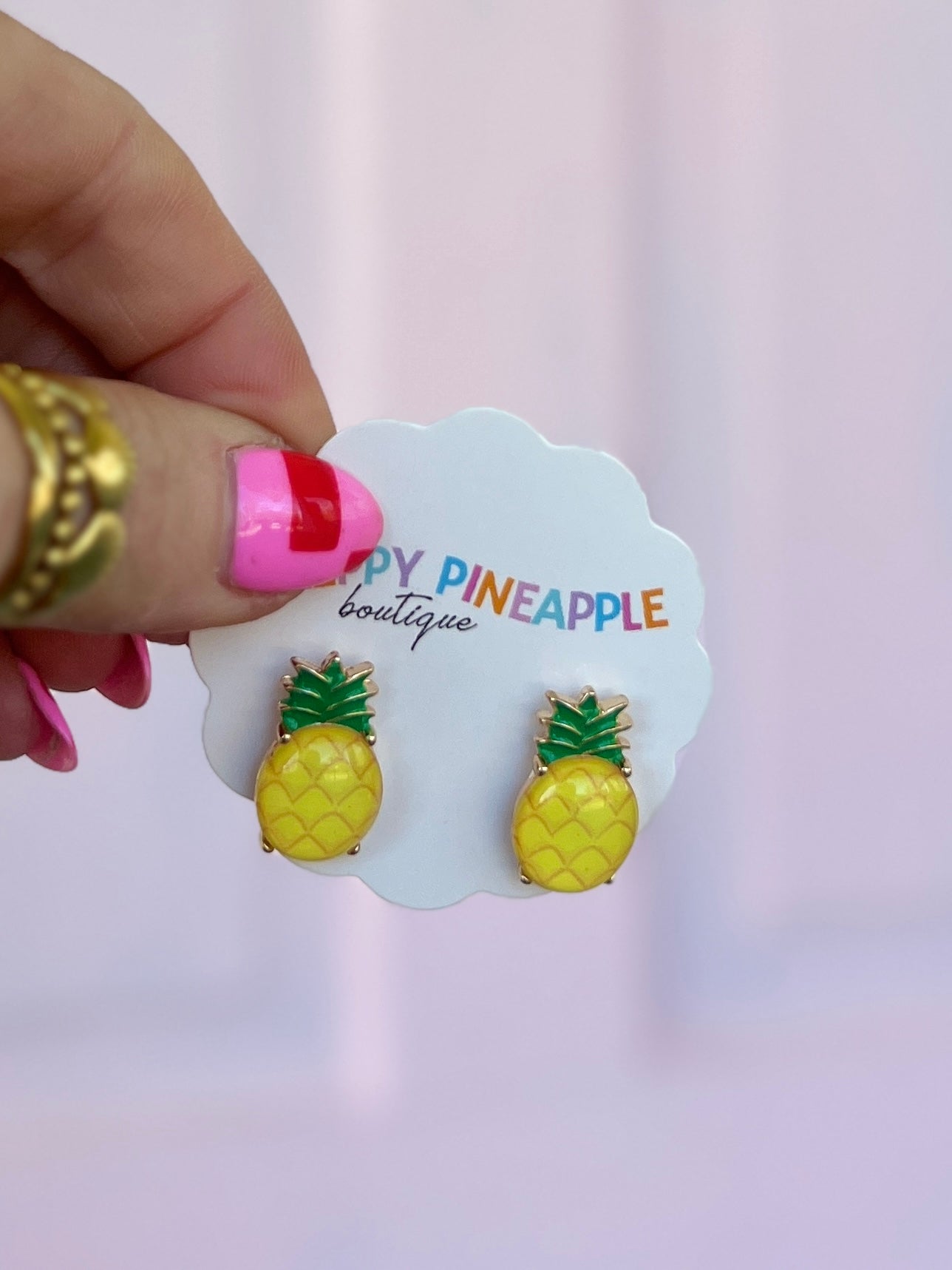 Pineapple Printing Epoxy Studs