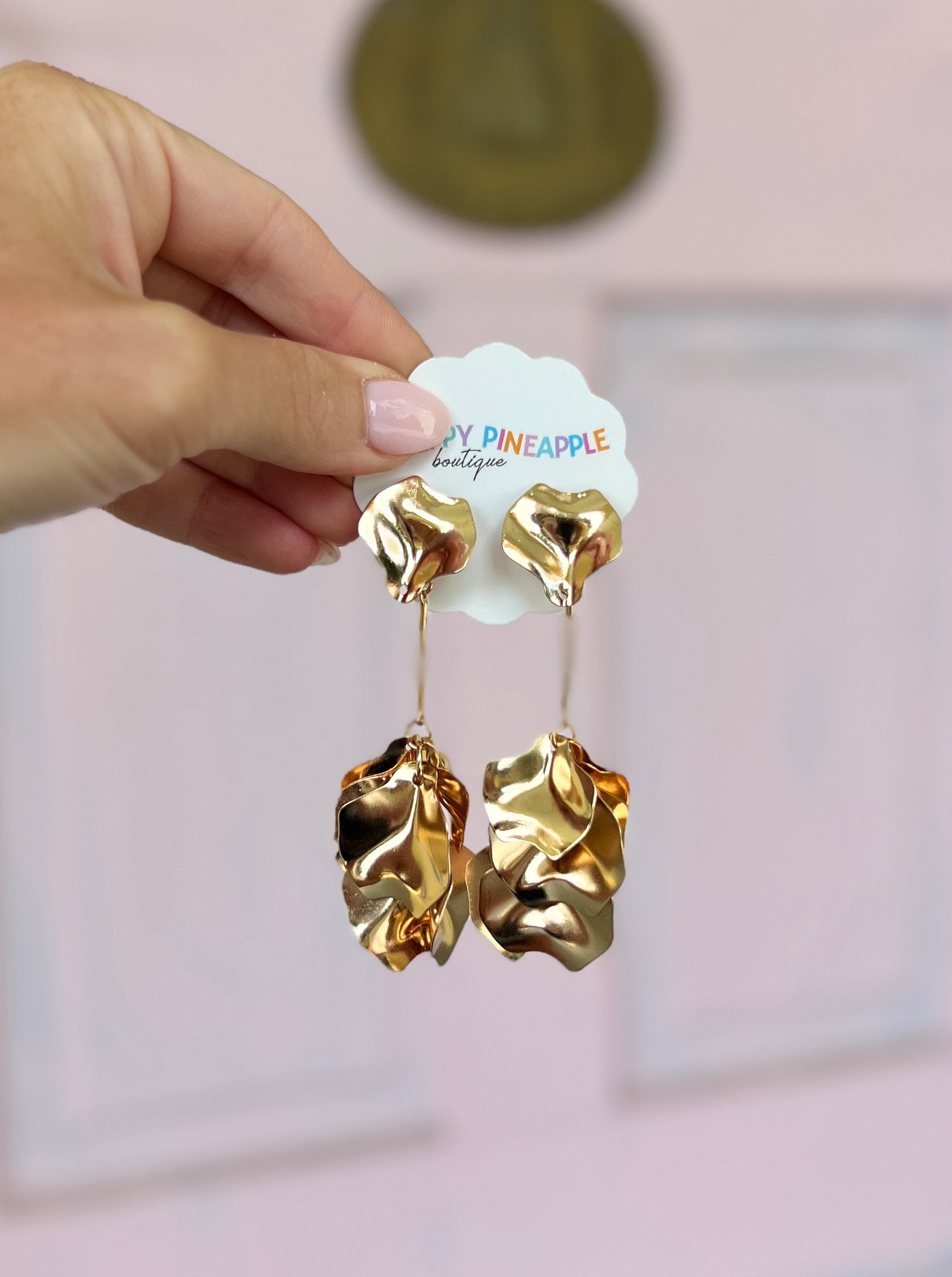 Petals Metal Drop Earring
