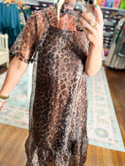 Fierce Elegance Leopard Midi Dress