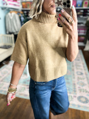 Just Walk By Short Sleeve Sweater - Camel