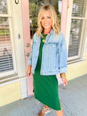 Perfect For You Midi Dress - Dk. Green