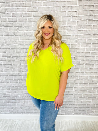 Not So Basic Top - Neon Lime