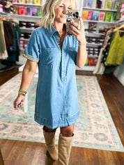 Worth a Second Denim Mini Dress