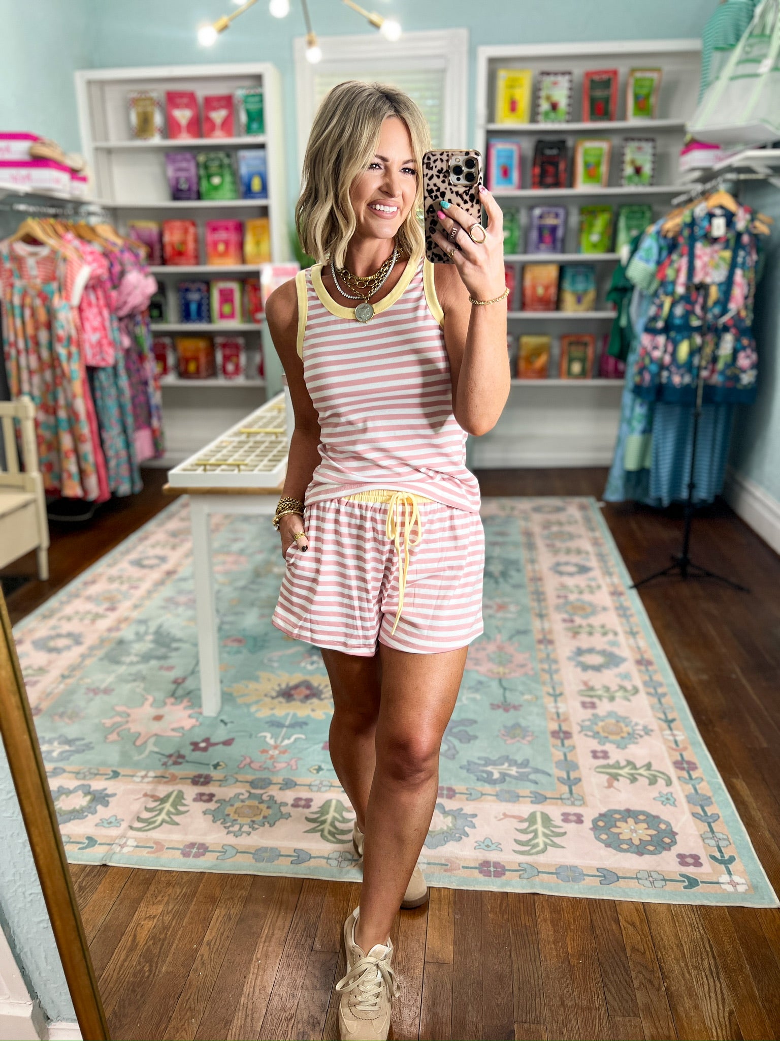 Seeking the Sun Jersey Tank Shorts Set - Blush