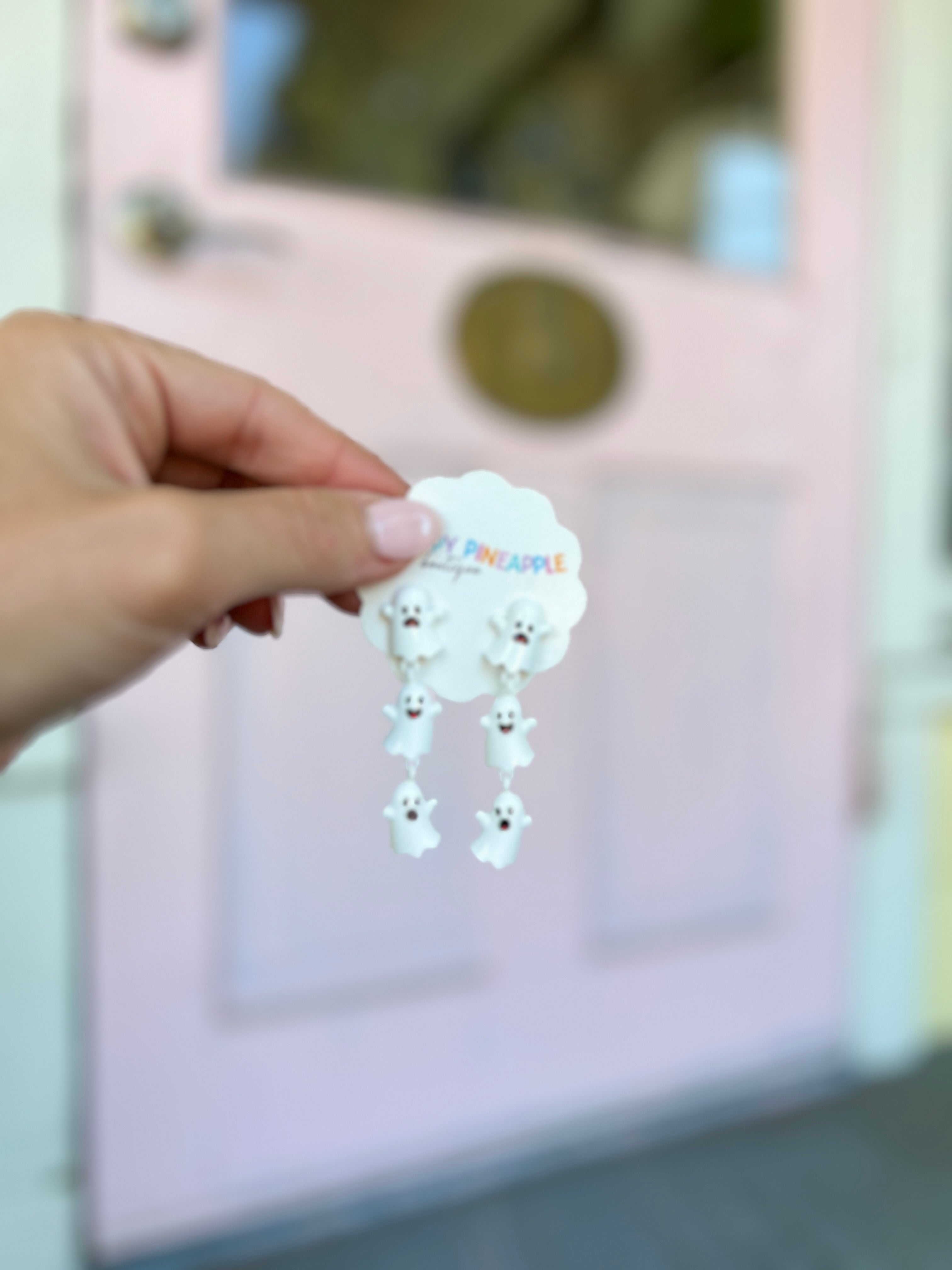 Linear Ghost Drop Earrings