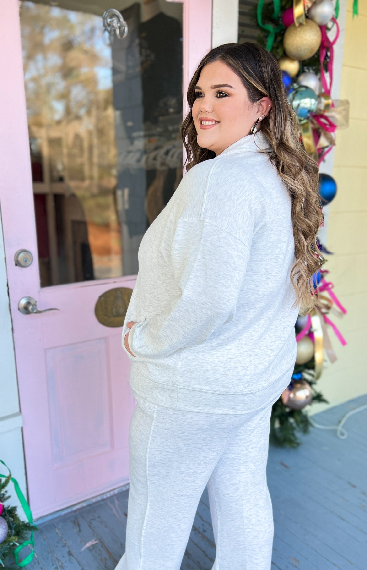 Running Late Scuba Quarter Zip PULLOVER - Lt. Heather Grey