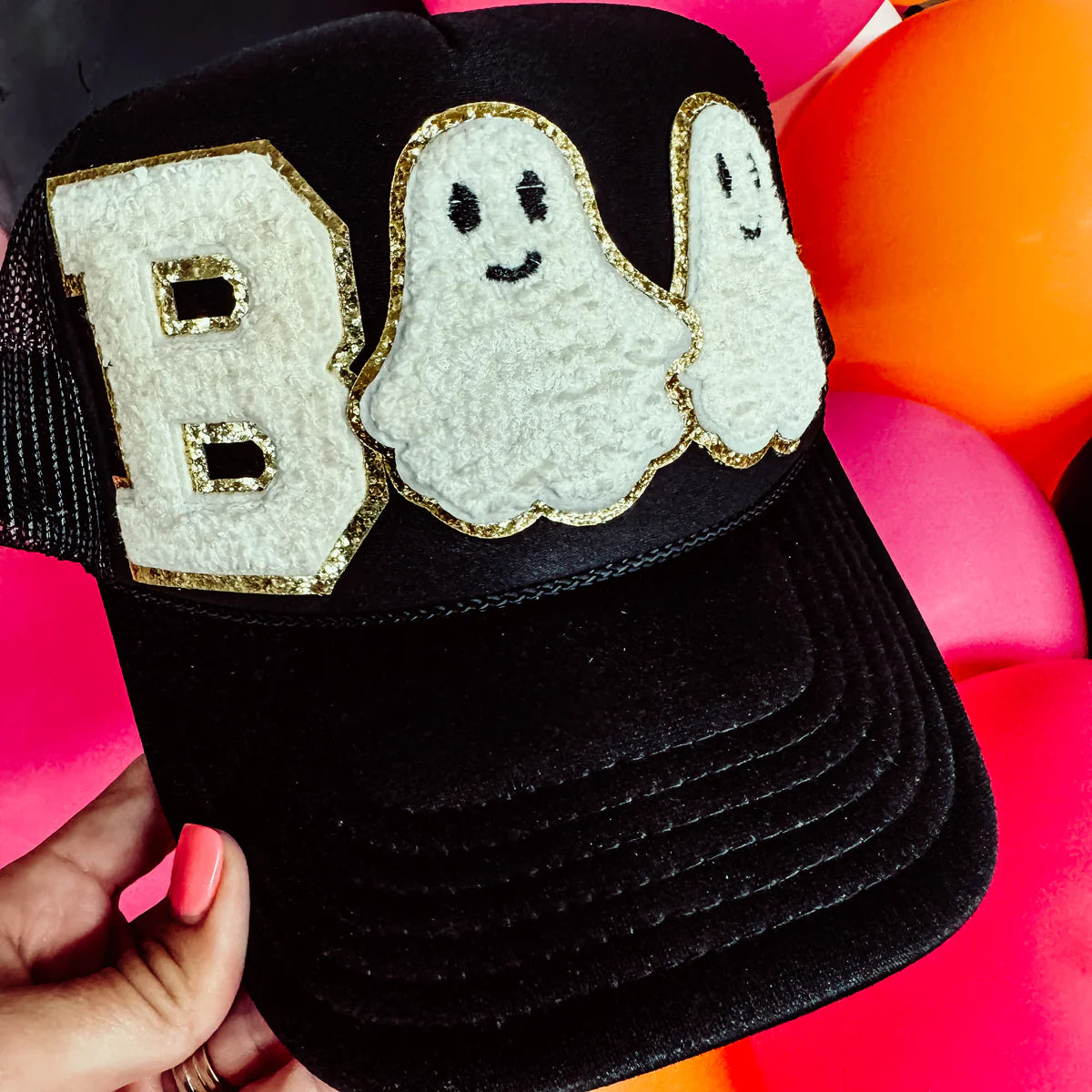 BOO Chenille Trucker Hat