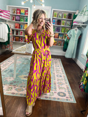 Electric Orchid Midi Dress