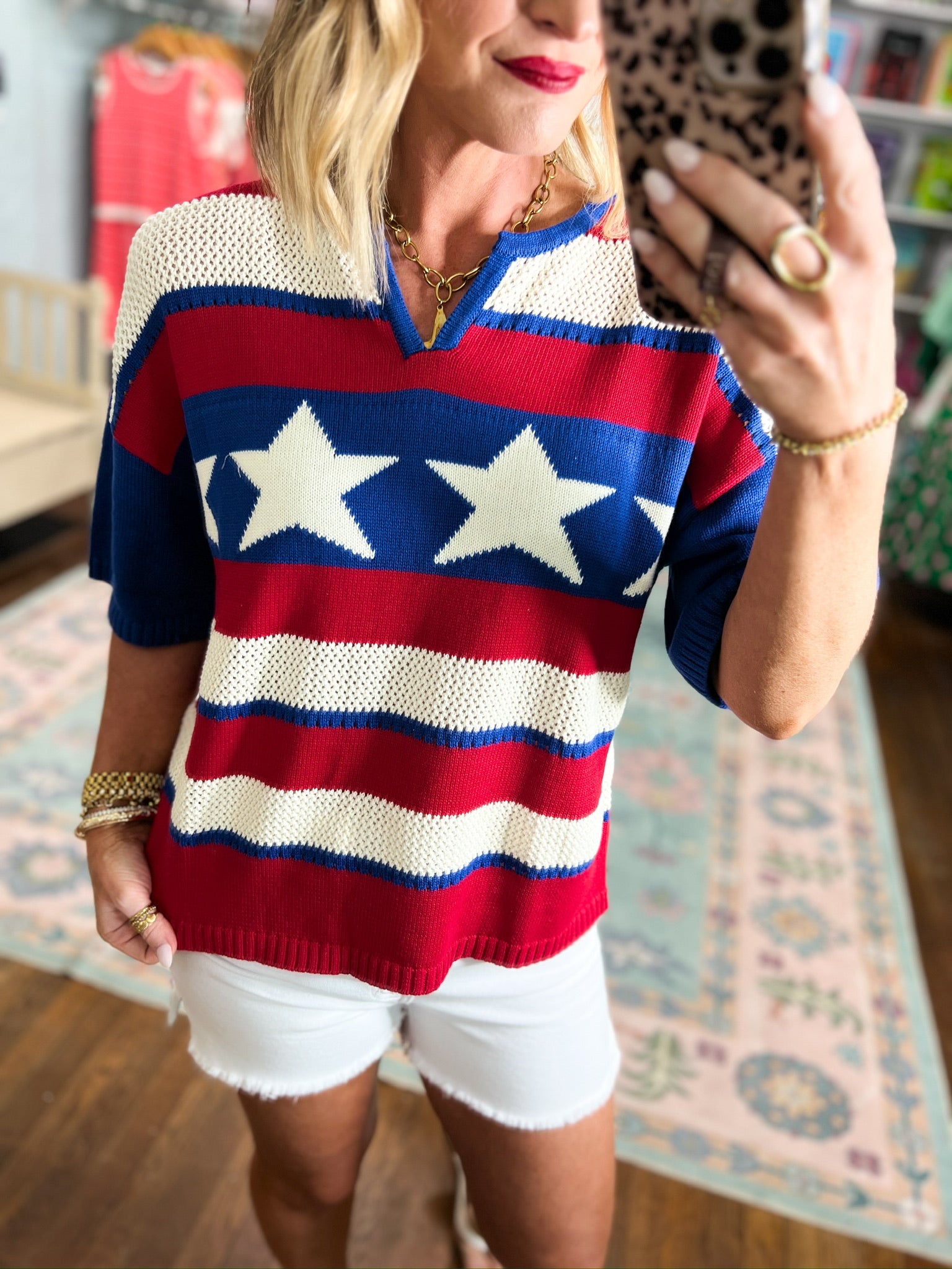 Sweet Freedom Color-block Striped Sweater