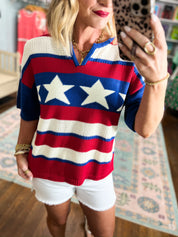 Sweet Freedom Color-block Striped Sweater