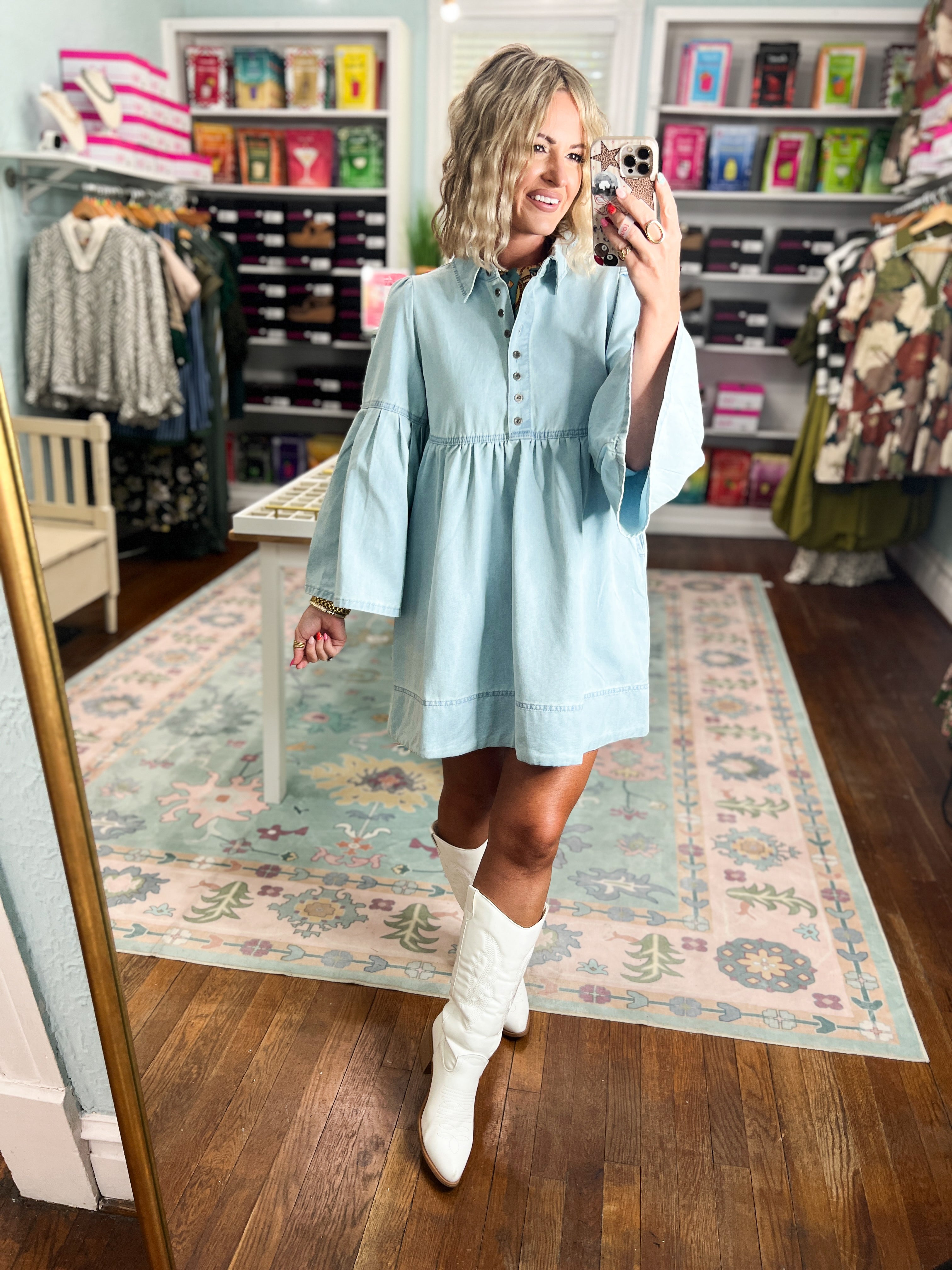 Skies the Limit Denim Dress