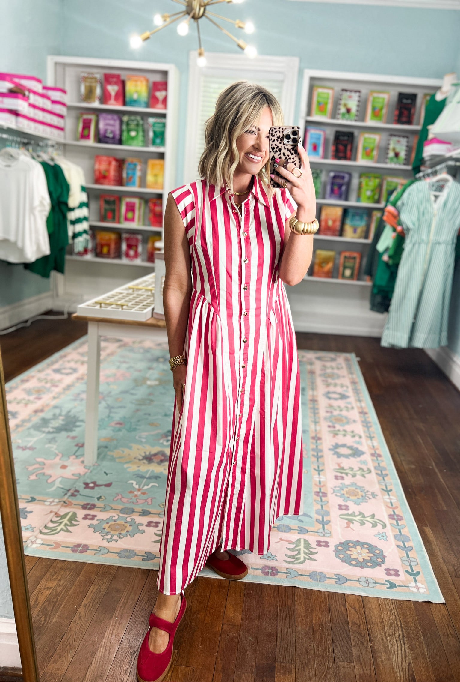 Weekend Wandered Striped Midi Dress
