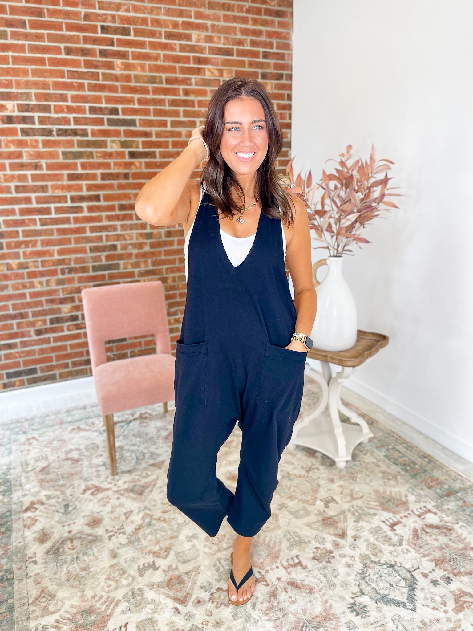 No Longer There Baggie Jumpsuit - Black