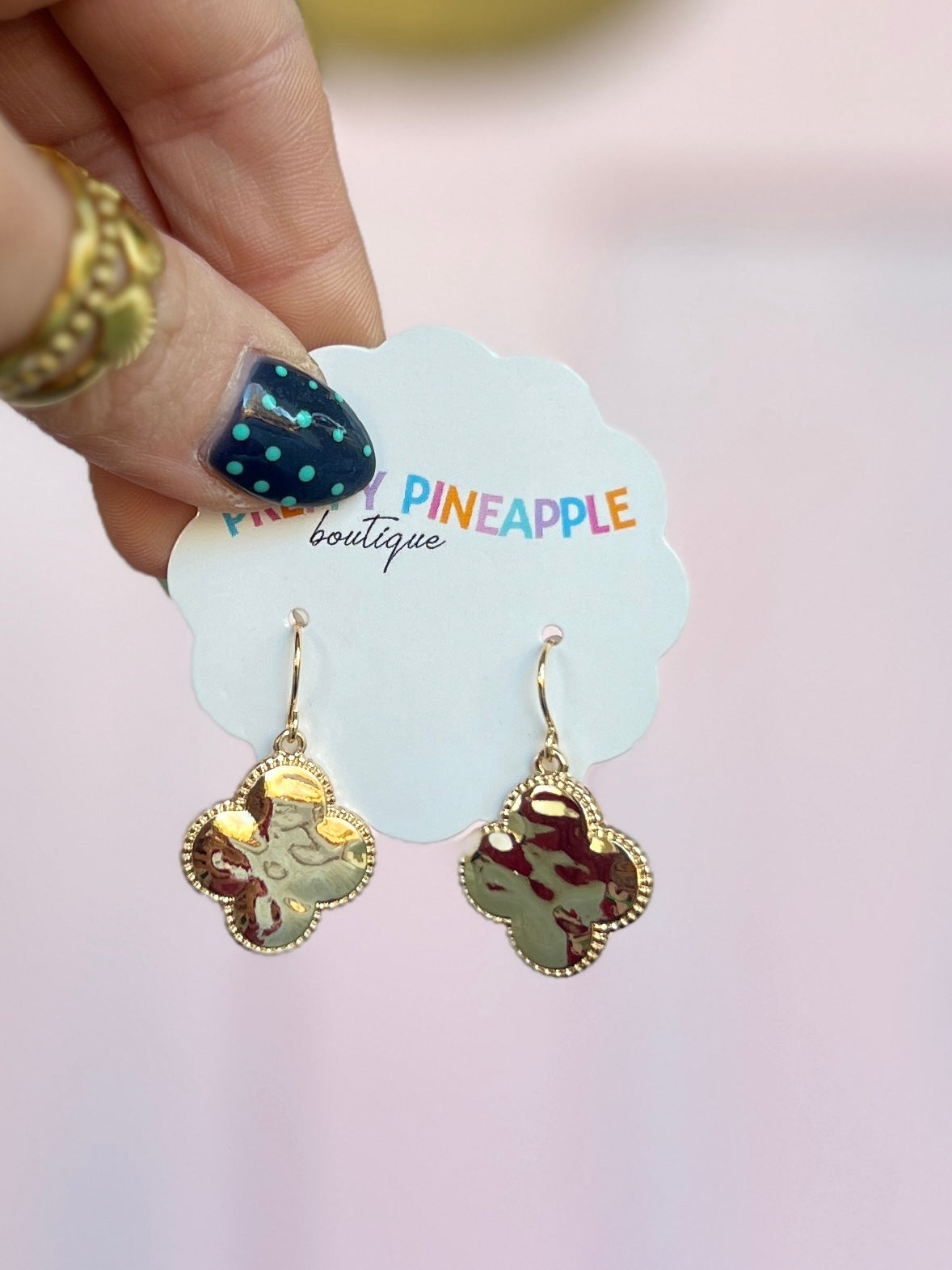 Textured Clover Earrings
