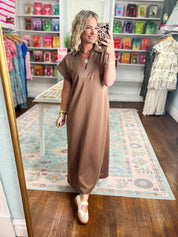 All Set Short Sleeve Midi Dress