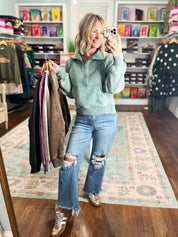 Wondering About the Wind Fleece Pullover - Ash Jade
