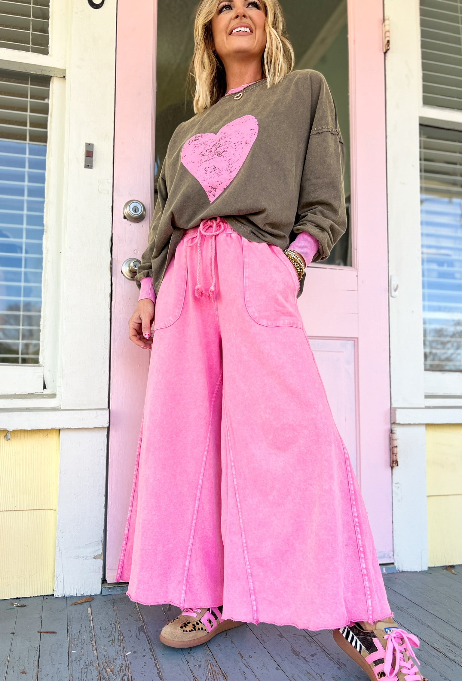 Feeling Spontaneous Wide Leg Pants - Barbie Pink