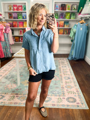 On Our Way Denim Tunic Top