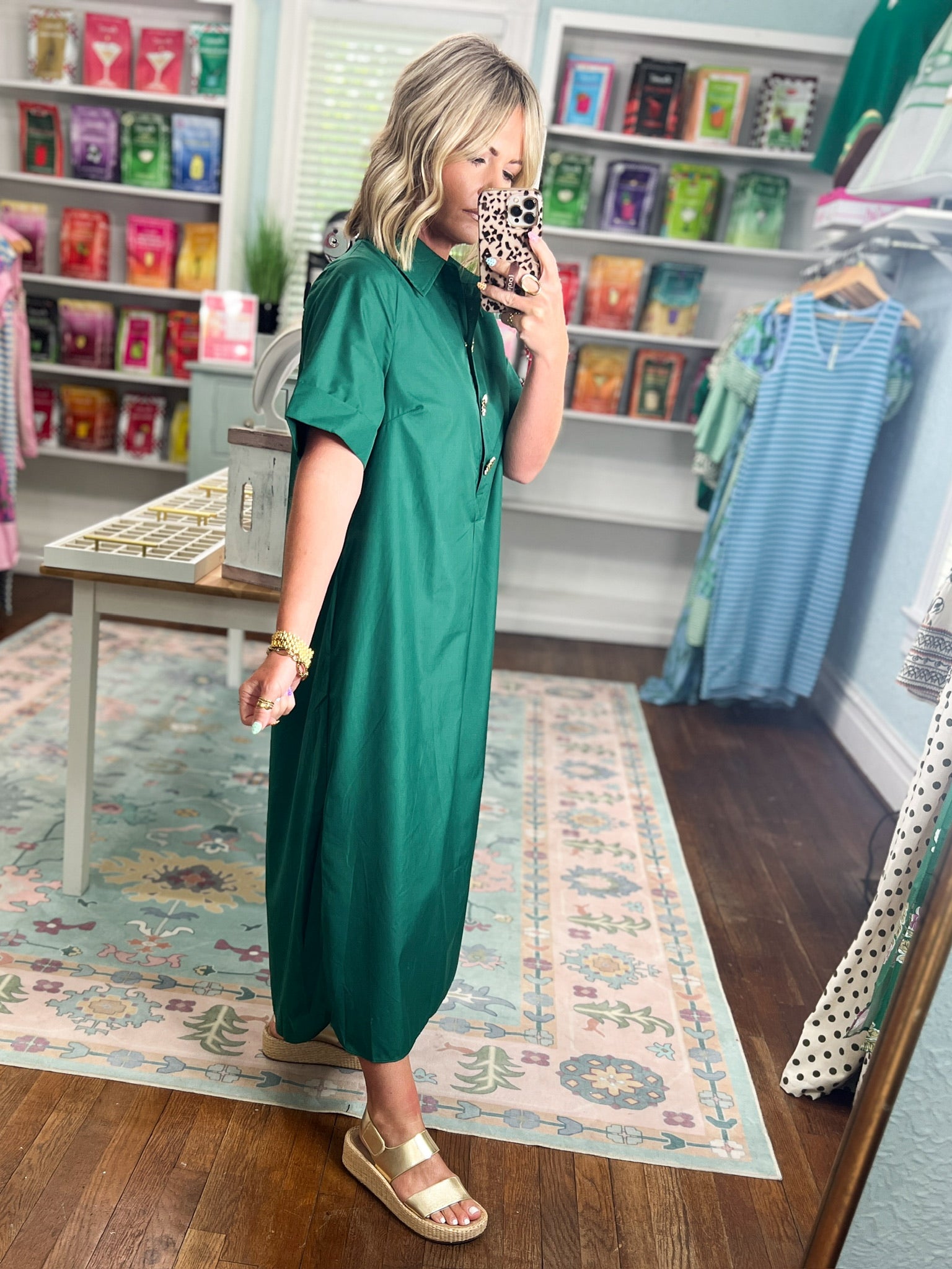 Everywhere Together Midi Dress - Hunter Green