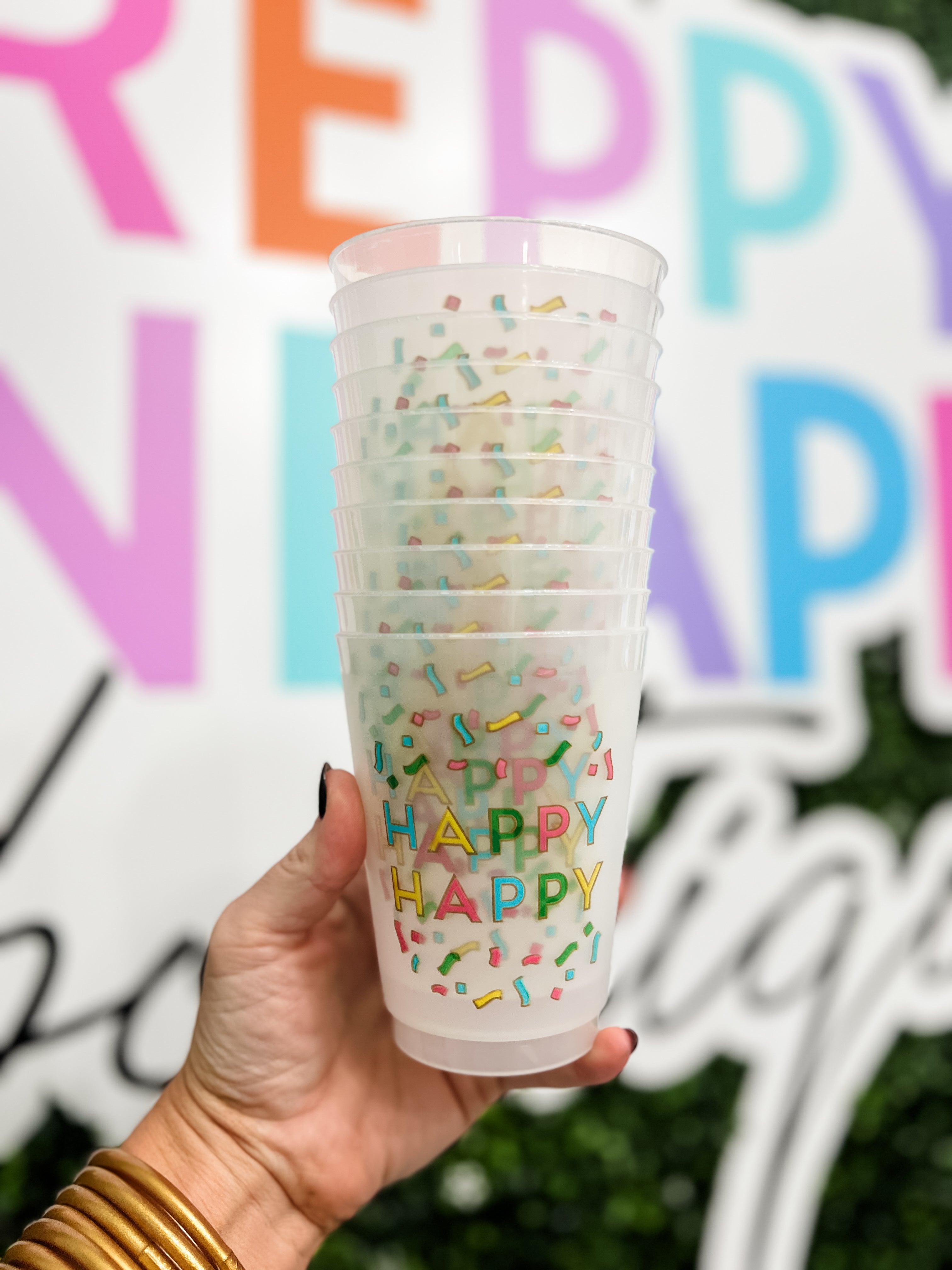 Double Sided Shatterproof Plastic Cups - Celebration