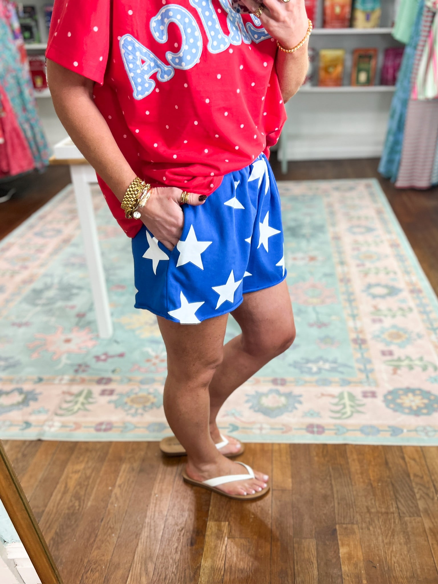 Cosmic Cutie French Terry Shorts - Blue